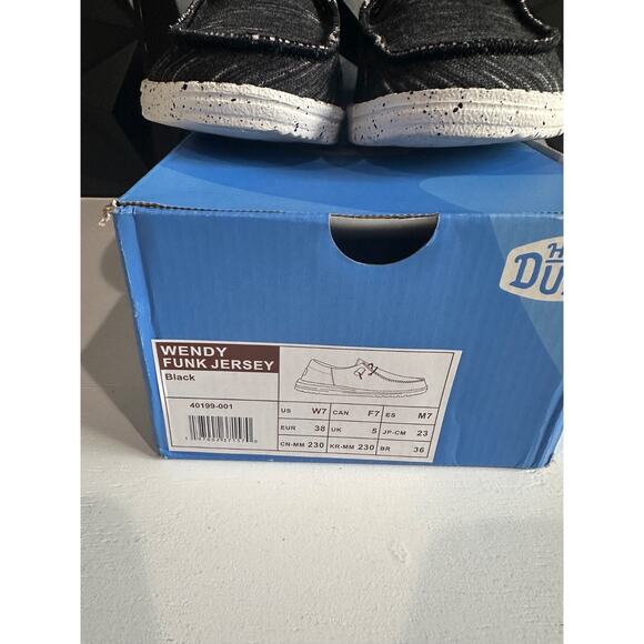 Hey Dude Womens Wendy Funk Jersey Black Pink Slip On Shoes Size 7 - Picture 4 of 13